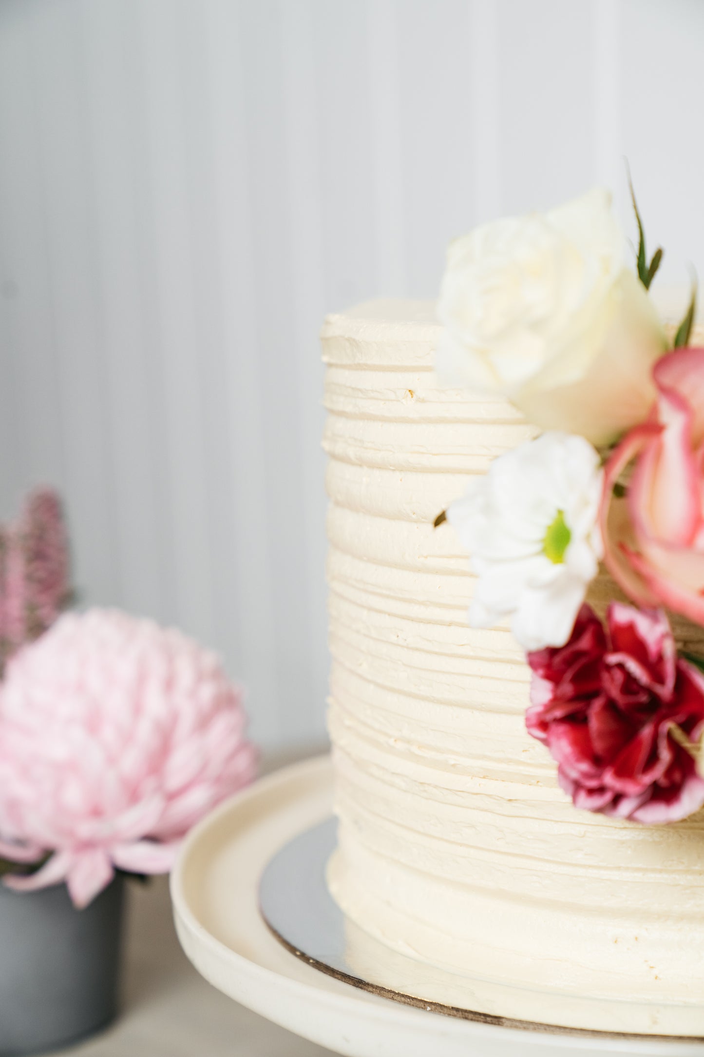 Textured Buttercream with Cascading Flowers